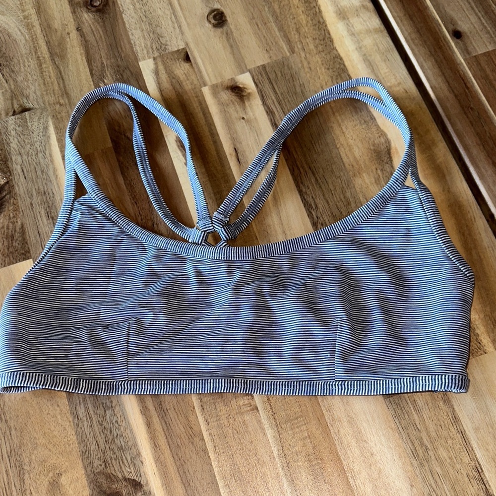 Lululemon Athletica Blue Striped Sports Bra